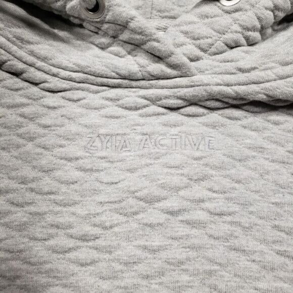 Zyia Active Sweatshirt Women s Large Gray Pull Over Hoodie Embroidered Logo - Picture 4 of 10